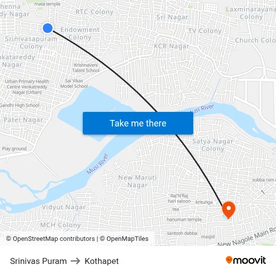 Srinivas Puram to Kothapet map