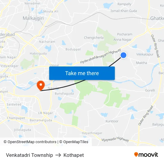 Venkatadri Township to Kothapet map
