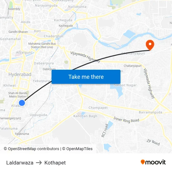 Laldarwaza to Kothapet map