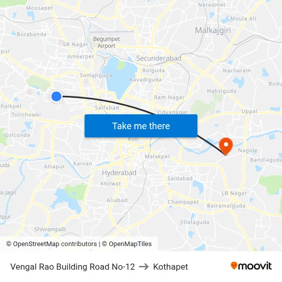 Vengal Rao Building Road No-12 to Kothapet map