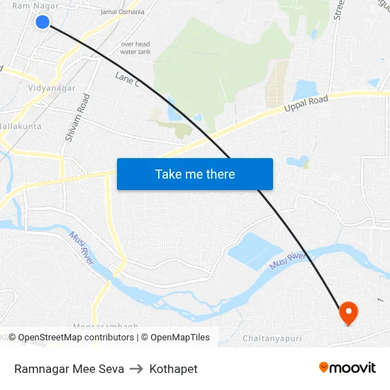 Ramnagar Mee Seva to Kothapet map