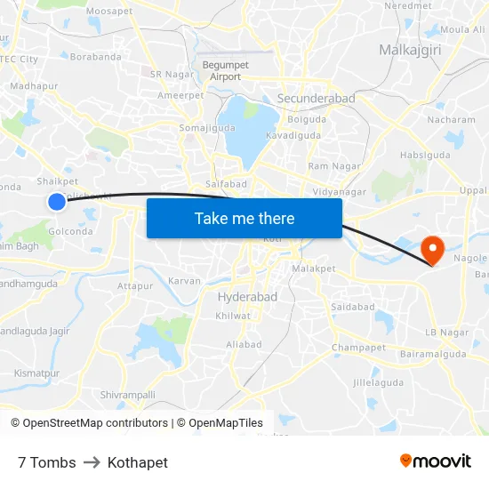 7 Tombs to Kothapet map