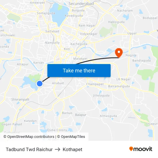 Tadbund Twd Raichur to Kothapet map