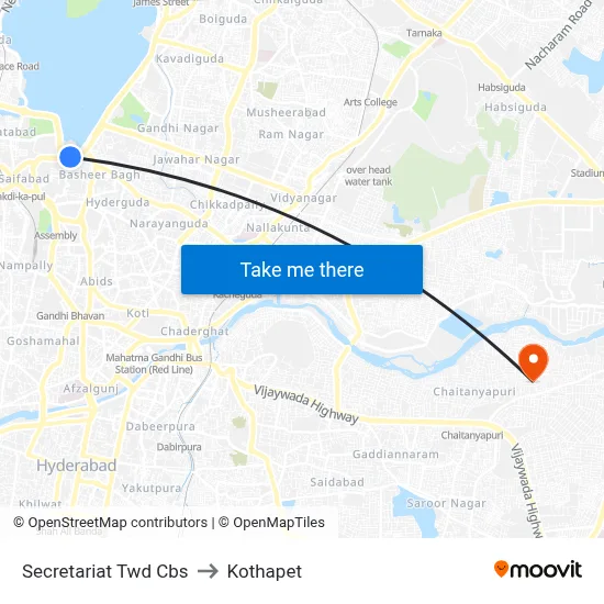 Secretariat Twd Cbs to Kothapet map