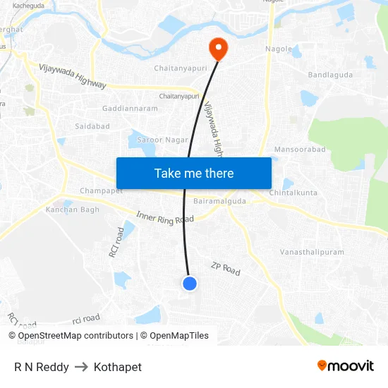 R N Reddy to Kothapet map