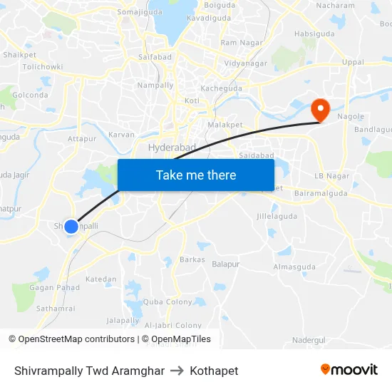 Shivrampally Twd Aramghar to Kothapet map