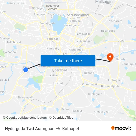 Hyderguda Twd Aramghar to Kothapet map