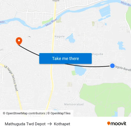 Mathuguda Twd Depot to Kothapet map