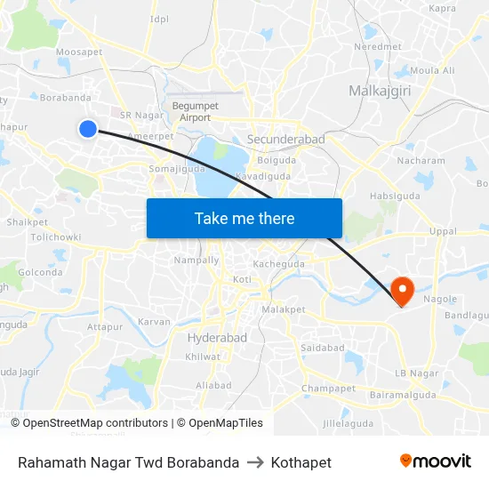 Rahamath Nagar Twd Borabanda to Kothapet map