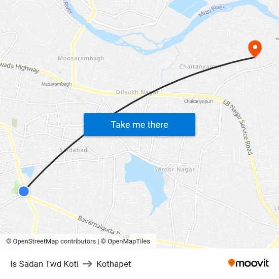 Is Sadan Twd Koti to Kothapet map