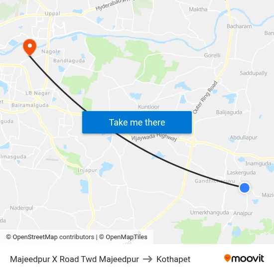 Majeedpur X Road Twd Majeedpur to Kothapet map