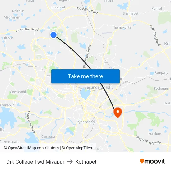 Drk College Twd Miyapur to Kothapet map