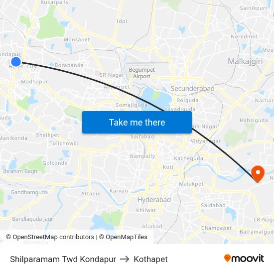 Shilparamam Twd Kondapur to Kothapet map