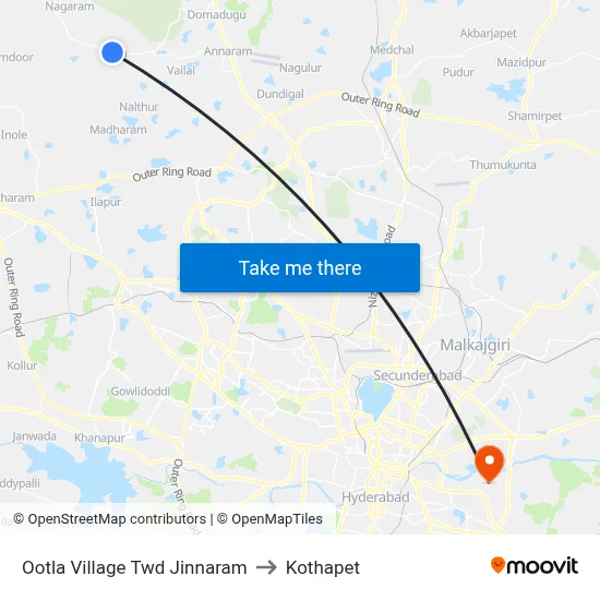 Ootla Village Twd Jinnaram to Kothapet map