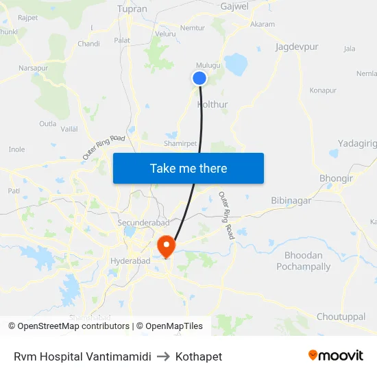 Rvm Hospital Vantimamidi to Kothapet map