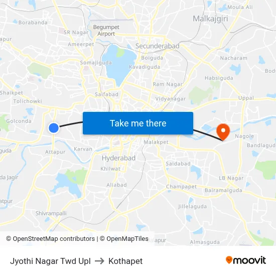 Jyothi Nagar Twd Upl to Kothapet map