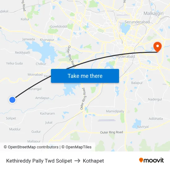 Kethireddy Pally Twd Solipet to Kothapet map
