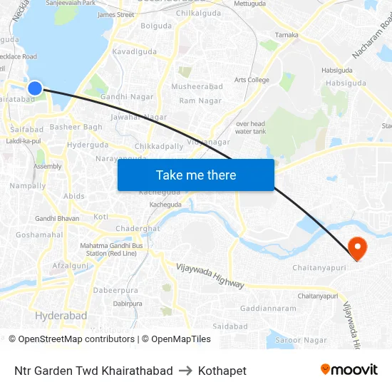 Ntr Garden Twd Khairathabad to Kothapet map