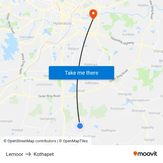 Lemoor to Kothapet map