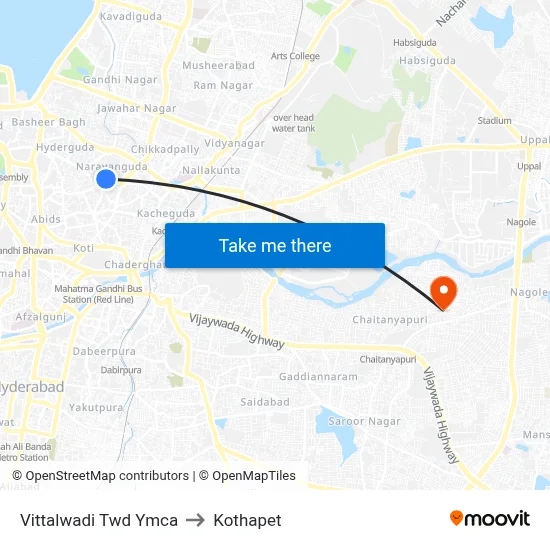Vittalwadi Twd Ymca to Kothapet map