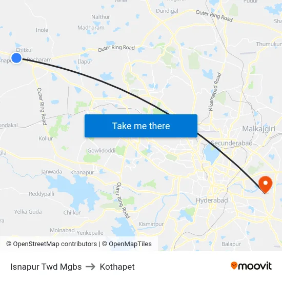 Isnapur Twd Mgbs to Kothapet map