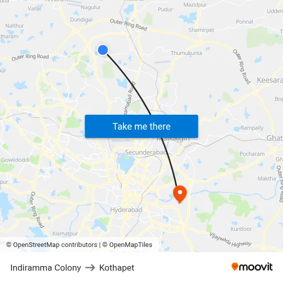 Indiramma Colony to Kothapet map