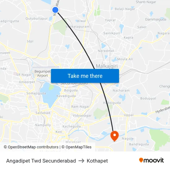 Angadipet Twd Secunderabad to Kothapet map