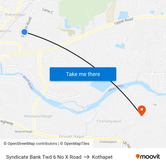Syndicate Bank Twd 6 No X Road to Kothapet map
