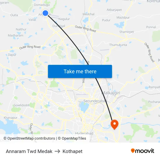 Annaram Twd Medak to Kothapet map