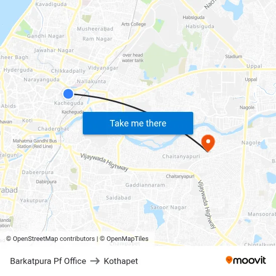 Barkatpura Pf Office to Kothapet map