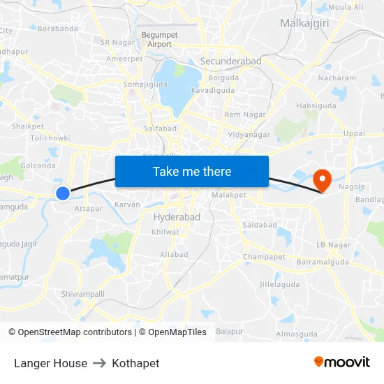 Langer House to Kothapet map