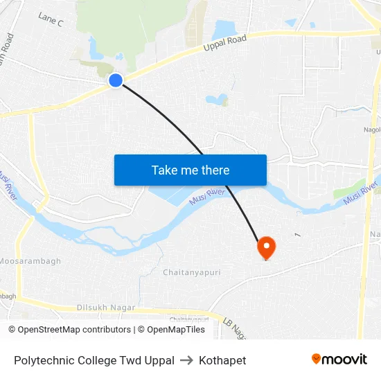 Polytechnic College Twd Uppal to Kothapet map