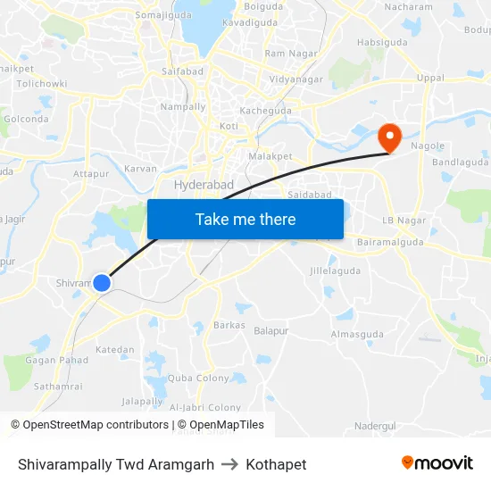 Shivarampally Twd Aramgarh to Kothapet map