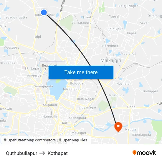 Quthubullapur to Kothapet map