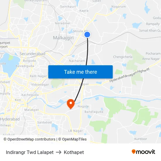 Indirangr Twd Lalapet to Kothapet map