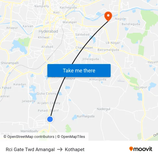 Rci Gate Twd Amangal to Kothapet map