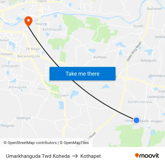 Umarkhanguda Twd Koheda to Kothapet map