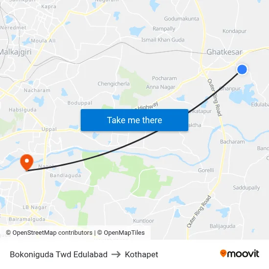 Bokoniguda Twd Edulabad to Kothapet map