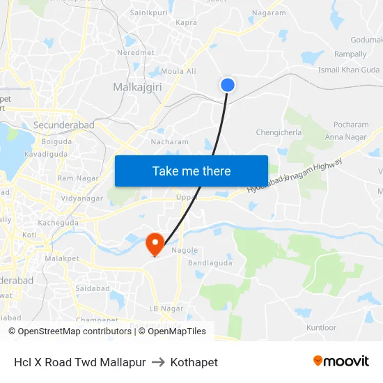Hcl X Road Twd Mallapur to Kothapet map