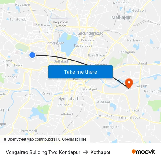 Vengalrao Building Twd Kondapur to Kothapet map