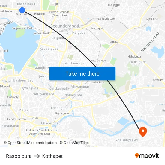 Rasoolpura to Kothapet map
