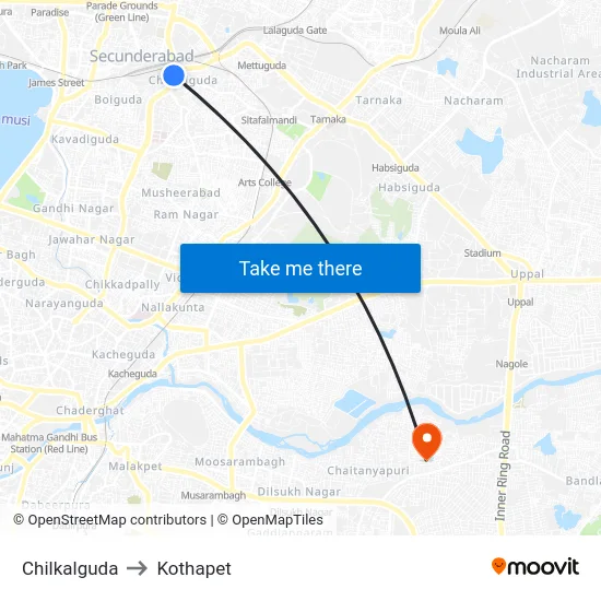 Chilkalguda to Kothapet map