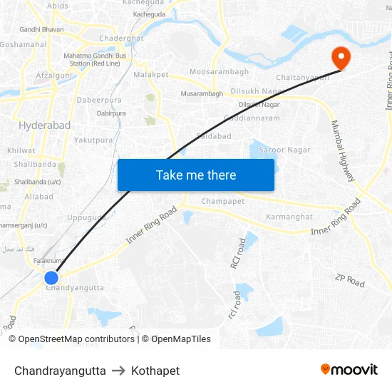 Chandrayangutta to Kothapet map