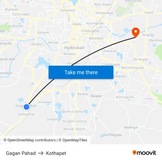 Gagan Pahad to Kothapet map