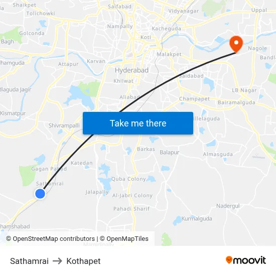 Sathamrai to Kothapet map