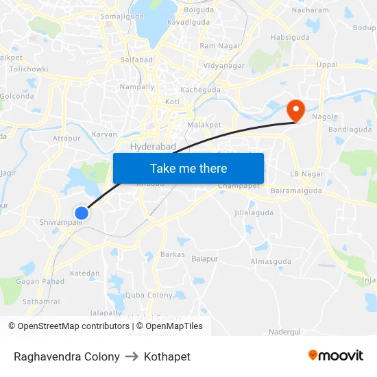 Raghavendra Colony to Kothapet map