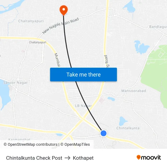 Chintalkunta Check Post to Kothapet map