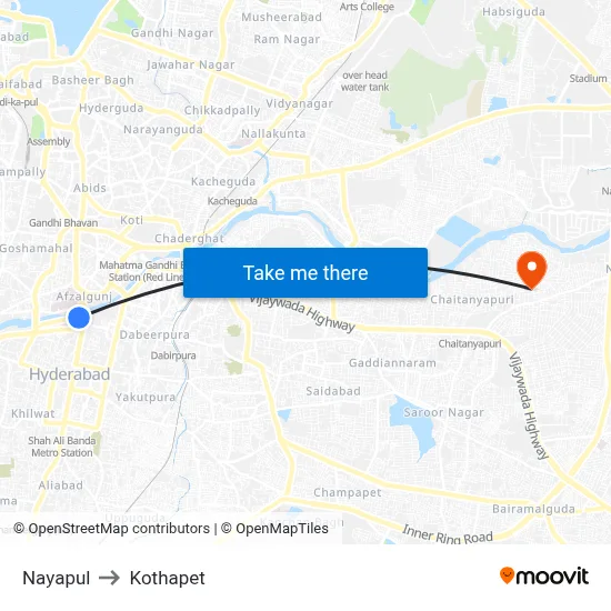 Nayapul to Kothapet map