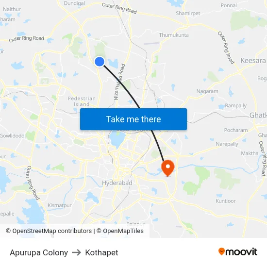Apurupa Colony to Kothapet map