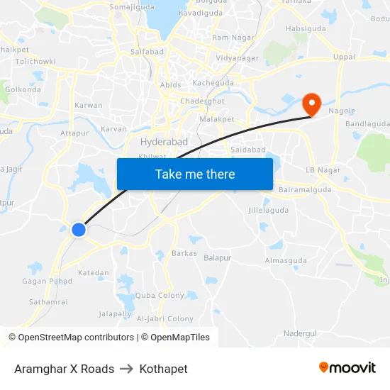 Aramghar X Roads to Kothapet map